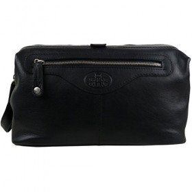 Rowallan Trousse de toilette vintage en cuir pour homme, Noir Noir - ROW-33-9787-BLK