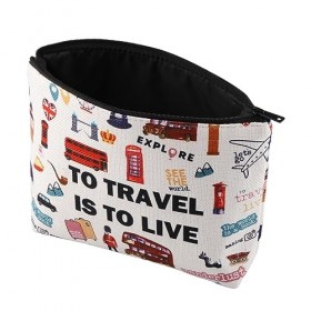 PXTIDY Trousse de toilette de voyage à Londres avec trousse de toilette sur le thème de Londres et dAngleterre, beige, One_S