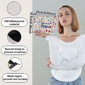 WZMPA France Paris Voyage Cosmétique Sac Paris Vacances Cadeaux Take Me To France Voyage Zipper Pouch Bag France Vacation Mer