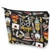 WZMPA Magic Wizard Trousse de maquillage magique inspirée du film magique Cadeau sorcier école Pochette zippée Sac en toile p