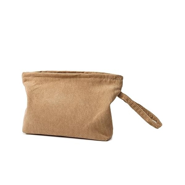 Jiliyote Trousse de maquillage en velours côtelé - Pour femme - Petite trousse de maquillage avec sourire - Sac cosmétique de