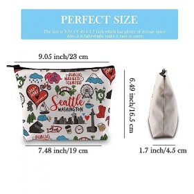 Seattle Gift Seattle Washington Souvenir Cadeau Seattle Washington Sac de bienvenue Pochette de voyage à fermeture éclair pou