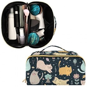 Moyyo Trousse de maquillage portable en forme de coquillage avec poignée - Trousse de toilette pour femmes, adolescentes et f