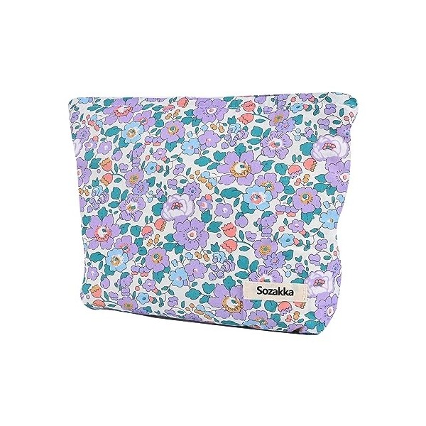 Fycyko Trousse de Toilette Voyage Trousses Maquillage Sac de Toilette Organisateur de Sac pour Mignon Fleurs Les Plantes Cosm