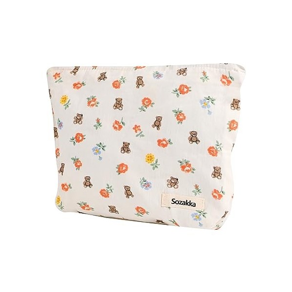 Fycyko Trousse de Toilette Voyage Trousses Maquillage Sac de Toilette Organisateur de Sac pour Mignon Fleurs Les Plantes Cosm