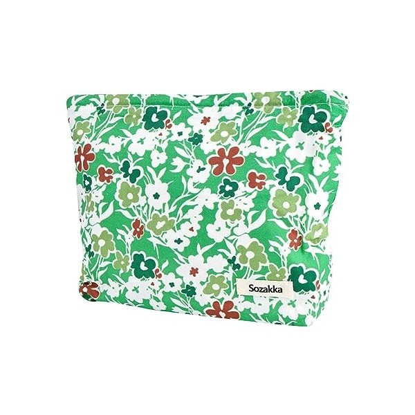 Fycyko Trousse de Toilette Voyage Trousses Maquillage Sac de Toilette Organisateur de Sac pour Mignon Fleurs Les Plantes Cosm