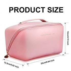 Trousse de maquillage de voyage de grande capacité, trousse de maquillage avec compartiments, trousse de toilette imperméable