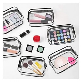 Trousse de toilette de voyage transparente portable – Trousse de toilette de voyage étanche avec fermetures éclair, trousse d