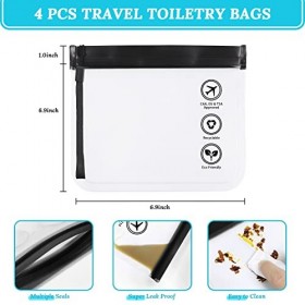 Lot de 4 trousses de toilette de voyage transparentes approuvées par la sécurité de laéroport, accessoires de voyage, 4 PCS,