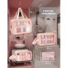 MIDINGCHAI Trousse de Toilette Femme Voyage, Trousse Transparente, 3 Pièces Étanche PVC Multifonction Sac Transparent Kit de 