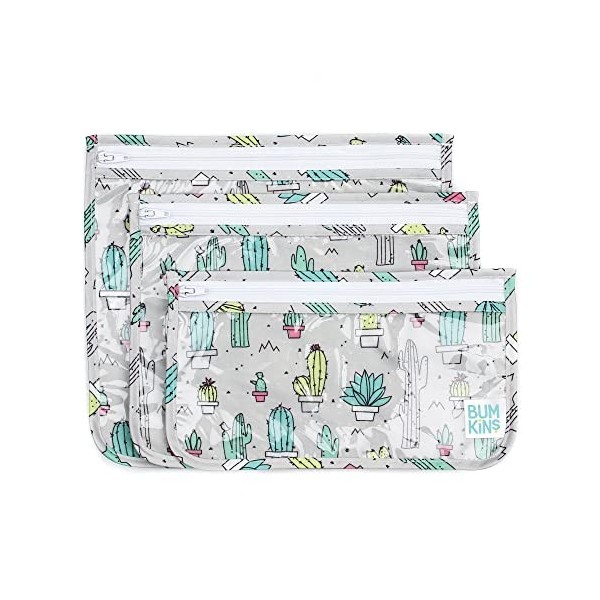 Bumkins Trousse de toilette Nintendo approuvée par la TSA, sac de voyage, pochette zippée, côté transparent, sans PVC, lot de