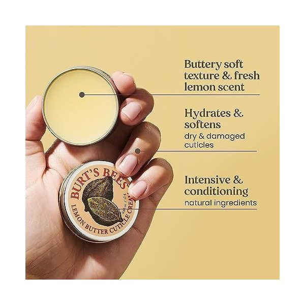 Lemon Butter Cuticle Cream by Burts Bees for Unisex - 0.6 oz Cuticle Cream