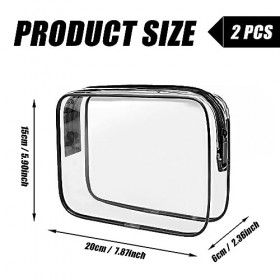 Cortney 2 Pièces Trousses de Toilette Transparente, PVC Pochette Trousse de Maquillage de Voyage, Sac de Étanche Trousse, Sac