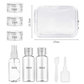 8 Pièces Récipients de Voyage, Flacons Vide Kit Voyage Avion pour Liquides, Kit de Voyage pour l’Avion pour Cosmetique, Set d