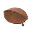 Trousse de toilette en cuir véritable avec doublure imperméable pour ballon de rugby, chocolat Marron - 722.16.003.05