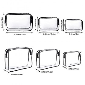 AWAVM Lot de 3 Trousses Toilette Transparentes en 1 imperméables PVC Transparent - Trousse Voyage, Trousse Maquillage, Salle 