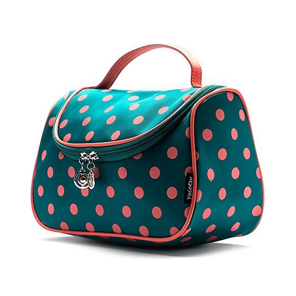 Yeiotsy Trousse de toilette à pois pour femme, bleu lac Bleu - PolkaDots Bag