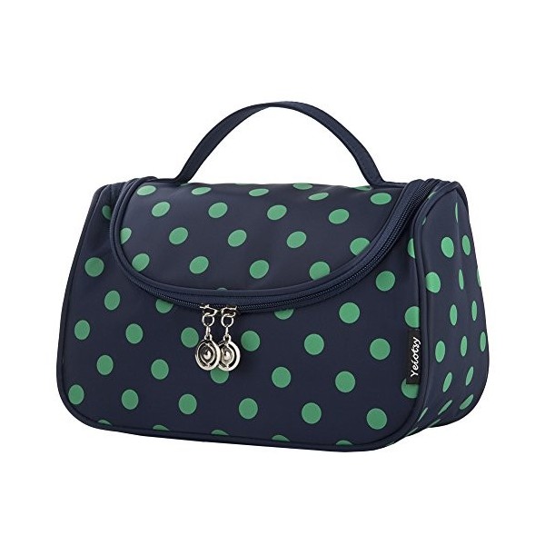 Yeiotsy Trousse de toilette à pois pour femme, bleu lac Bleu - PolkaDots Bag