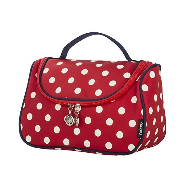 Yeiotsy Trousse de toilette à pois pour femme, bleu lac Bleu - PolkaDots Bag