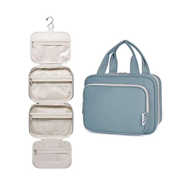 Narwey Trousse de Toilette de Voyage à Suspendre pour Femmes Trousse de Maquillage Organisateur pour Accessoires Vert Menthe