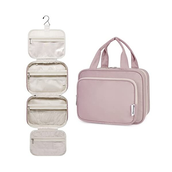 Narwey Trousse de Toilette de Voyage à Suspendre pour Femmes Trousse de Maquillage Organisateur pour Accessoires Vert Menthe