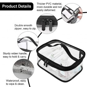 2 Pièce Trousse de Toilette Transparente Étanche Sac, Trousse Maquillage Transparente Femme, PVC Trousse de Toilette de Voyag