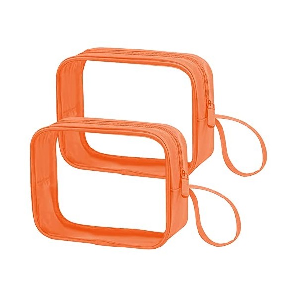 Lermende TSA - Trousse de Toilette de Voyage approuvée - Accessoires de Voyage - Transparent, Tote Bag 2 Orange Orange - To