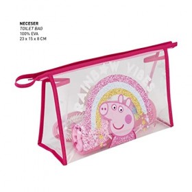 CERDÁ LIFES LITTLE MOMENTS, Trousse Toilette Enfants Transparente Peppa Pig Composé [ Verre en Plastique + Brosse à Cheveux 