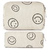 Aucuu Trousse de Toilette Voyage, Trousses de Maquillage en Toile, Trousse de Maquillage en Velours Côtelé de Motifs Smile, S