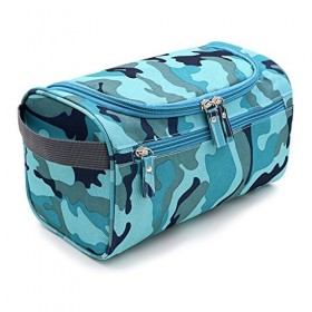 IGNPION Trousse de toilette de voyage à suspendre pour homme, Camouflage/bleu
