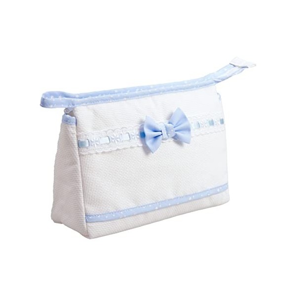 Filet Voyage Trousse de Toilette avec Fermeture éclair, Blanc ET Bleu, Taille Unique Baby-Girls