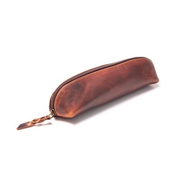 Anders Trousse en cuir avec fermeture éclair, Marron 1., Organiseur de poche