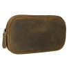 STILORD Mike Plumier Cuir Vintage Trousse Scolaire idéal comme Pochette pour Travail École Organiseur Crayons Étui Lunettes