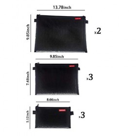 BYETIVE 8 Pièces Trousse de Toilette Nylon Cosmétiques Sacs de Rangement Maquillage de Maille avec Fermeture à Glissière Trou