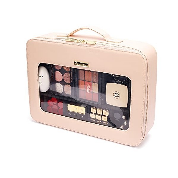 ROWNYEON Trousse de maquillage en TPU, rose-moyen, Pink-medium, rose-moyen