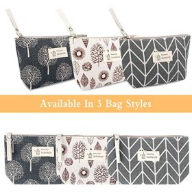 3 Pcs Sac à Cosmétiques à Glissière Sac de Maquillage en Toile Trousse de Toilette Imperméable Sac à Cosmétiques Double Couch