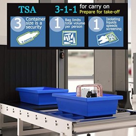 UTOTEBAG Trousse de Toilette Transparente, Kit de Voyage pour lAvion Set de Voyage dans Bagages à Main Sac Cosmétiques TSA S