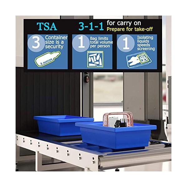 UTOTEBAG Trousse de Toilette Transparente, Kit de Voyage pour lAvion Set de Voyage dans Bagages à Main Sac Cosmétiques TSA S
