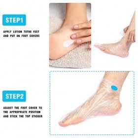 PLABBDPL Chaussettes Jetables en Plastique pour Pédicure et Cire de Paraffine, 100 pièces Ensemble de bain de cire de paraffi