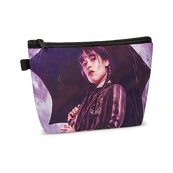 Wednesday Addams Trousse de Maquillage,Addams Sac de Maquillage,Addams Sacs de Maquillage imprimés Trousse de Maquillage Port