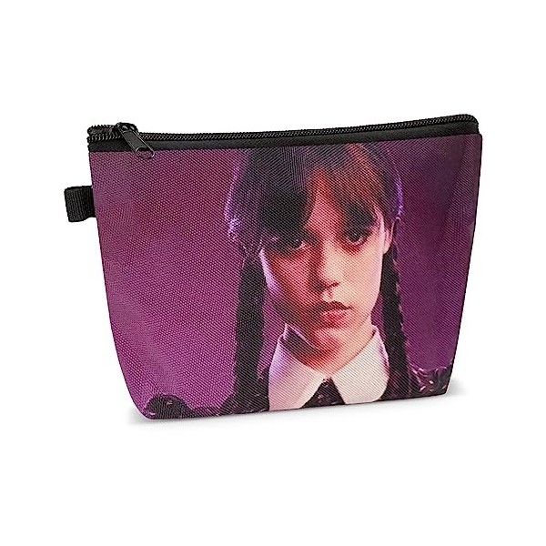 Wednesday Addams Trousse de Maquillage,Addams Sac de Maquillage,Addams Sacs de Maquillage imprimés Trousse de Maquillage Port