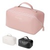 Trousse à Maquillage Grande Capacité, Portable Trousse de Toilette Femme Imperméable PU Cuir Sac Cosmétique Organisateur avec