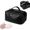 Trousse à Maquillage Grande Capacité, Portable Trousse de Toilette Femme Imperméable PU Cuir Sac Cosmétique Organisateur avec