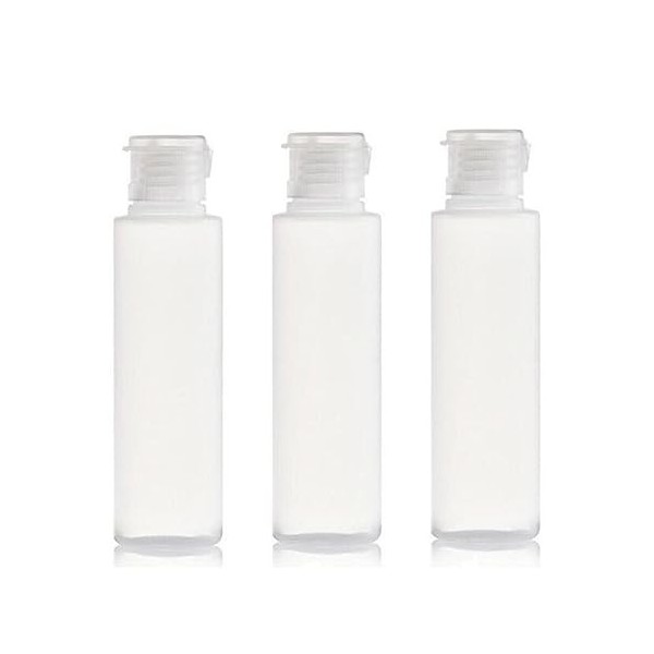 3Pcs 200ml Tube Souple en Plastique Transparent Vide Bouteille Compressible avec Capuchon Rabattable Bouteille de Voyage cont