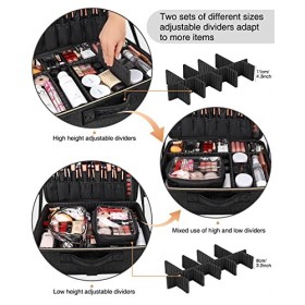 Relavel Sac cosmétique extra large 17 pouces en cuir synthétique boîte de maquillage professionnel voyage organisateur cosmét