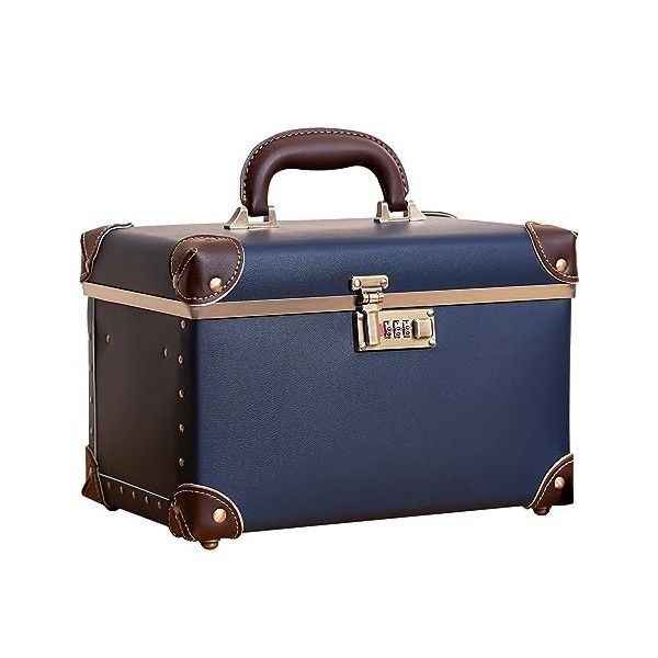 Nzbz Vanity Case Rigide Femme Beauty Case Mallette Rangement Maquillage Makeup Case de Voyage Boite 13" 33 x 22 x 21 cm , Ve