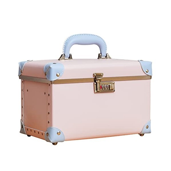 Nzbz Vanity Case Rigide Femme Beauty Case Mallette Rangement Maquillage Makeup Case de Voyage Boite 13" 33 x 22 x 21 cm , Ve