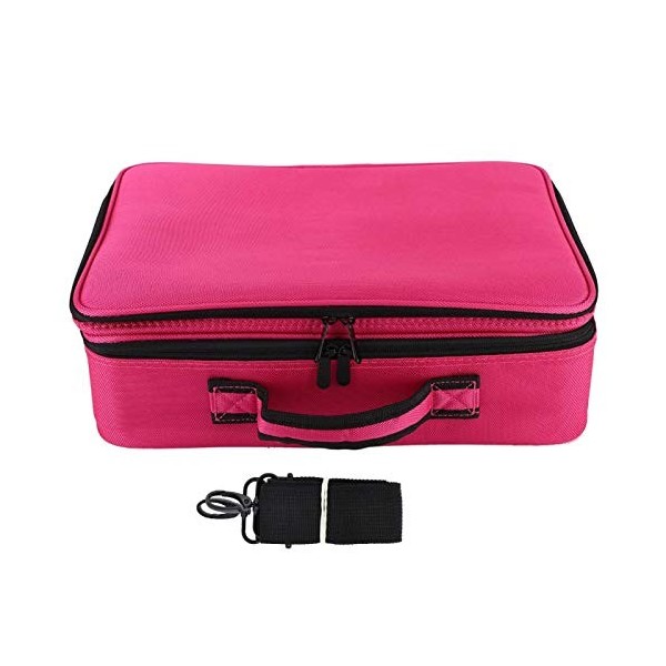 Organisateur de Maquillage en Tissu Oxford imperméable, Sac de cosmétique Portable 3 Couches Organisateur 42 * 29 * 13cm-Upgr