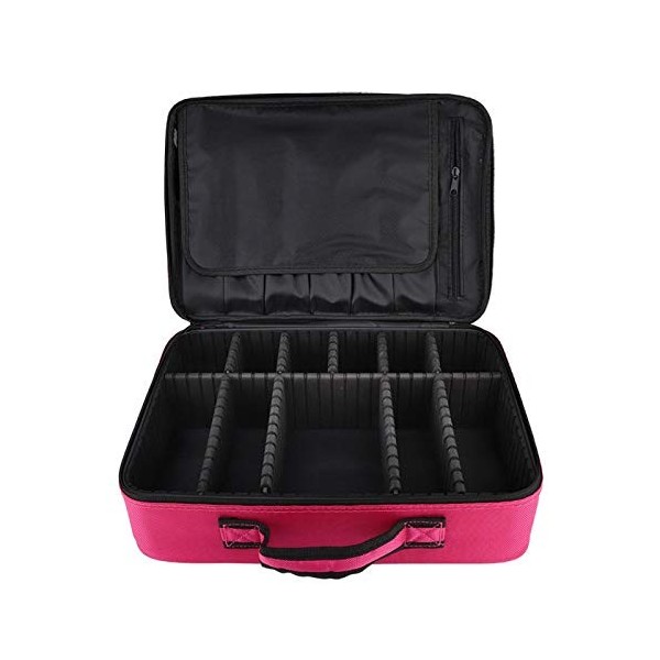 Organisateur de Maquillage en Tissu Oxford imperméable, Sac de cosmétique Portable 3 Couches Organisateur 42 * 29 * 13cm-Upgr