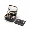 OWBIA Trousse de maquillage avec miroir LED, Noir , S, Trousse de maquillage LED